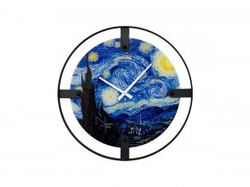 Часы интерьерные NT155 VAN GOGH STARRY NIGHT в Убинском - ubinskoe.mebel-nsk.ru | фото