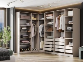 Гардеробная Эккервуд (меланж) в Убинском - ubinskoe.mebel-nsk.ru | фото