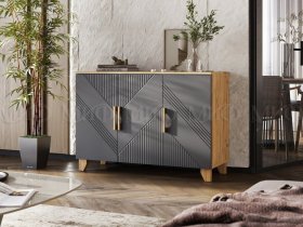 Комод Ирис (дуб крафт/браш графит) в Убинском - ubinskoe.mebel-nsk.ru | фото