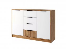 Комод КМ-002 Ивис (дуб крафт золотой/белый) в Убинском - ubinskoe.mebel-nsk.ru | фото
