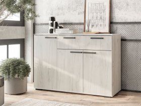 Комод Стандарт-4 NEW (дуб крафт белый) в Убинском - ubinskoe.mebel-nsk.ru | фото