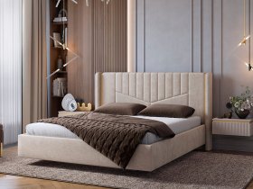 Кровать двуспальная 1,6м Диор (кашемир суфле (велюр)) в Убинском - ubinskoe.mebel-nsk.ru | фото