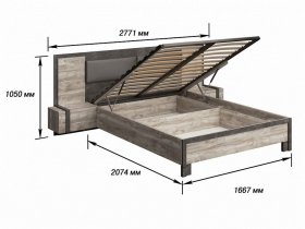 Кровать двуспальная 1,6м с под.мех. Клео в Убинском - ubinskoe.mebel-nsk.ru | фото