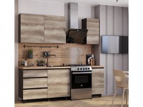 Кухонный гарнитур Энигма 1,6м (венге/дуб каньон) в Убинском - ubinskoe.mebel-nsk.ru | фото