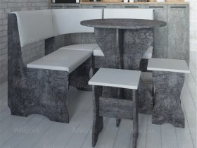 Кухонный уголок Лотос  (цемент темный к/з White) в Убинском - ubinskoe.mebel-nsk.ru | фото