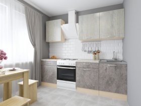 Модульная кухня Йота (пикард/цемент) в Убинском - ubinskoe.mebel-nsk.ru | фото