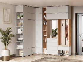 Модульная прихожая Прага (кашемир) в Убинском - ubinskoe.mebel-nsk.ru | фото
