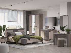 Модульная спальня Кассандра (дуб смоки/MF14) в Убинском - ubinskoe.mebel-nsk.ru | фото