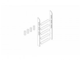 Пакет №10 Прямая лестница и опоры для двухъярусной кровати Соня в Убинском - ubinskoe.mebel-nsk.ru | фото