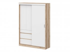 Шкаф-купе (1,5м) Брауни (дуб делано/белый) в Убинском - ubinskoe.mebel-nsk.ru | фото