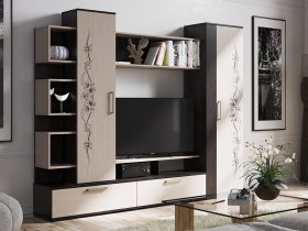 Стенка «Дакота» (венге/дуб молочный) в Убинском - ubinskoe.mebel-nsk.ru | фото