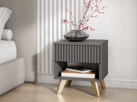 Тумба прикроватная Эккервуд (графит) в Убинском - ubinskoe.mebel-nsk.ru | фото