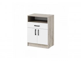 Тумба ТБ-1 Вега (дуб крафт серый/белый) в Убинском - ubinskoe.mebel-nsk.ru | фото